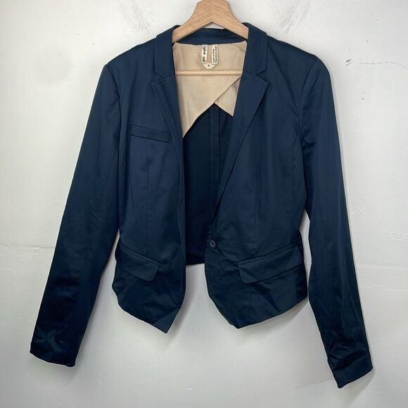 Free People Women's Navy Blazer Y2K size 0 - Picture 2 of 14
